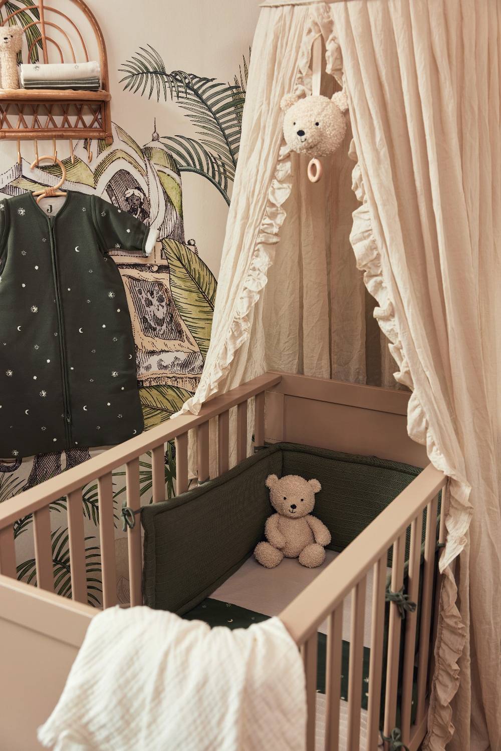Jollein Bettlaken Kinderbett 120x150 Stargaze Leaf Green Kostenloser Versand