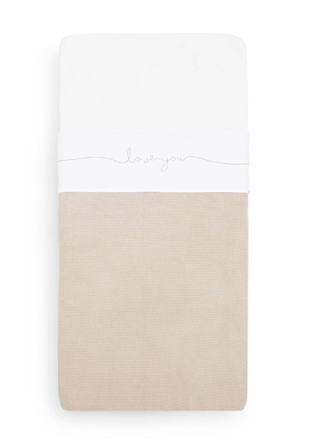 Jollein Bettlaken Kinderbett 120x150cm Love you Grey Limitierter Zeitrabatt