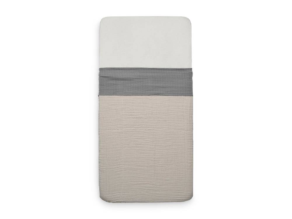Jollein Bettlaken Kinderbett 120x150cm Wrinkled Cotton Storm Grey Rabatt