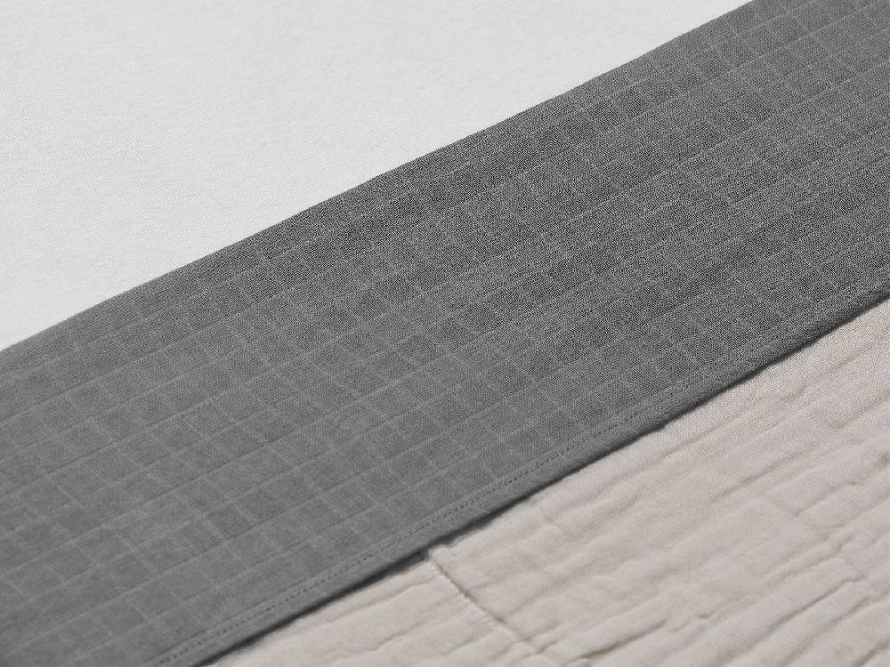 Jollein Bettlaken Kinderbett 120x150cm Wrinkled Cotton Storm Grey Rabatt