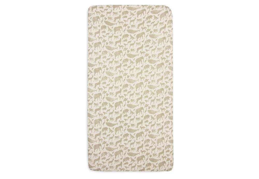 Jollein Spannbettlaken Jersey 60x120cm Animals Olive Green Tiefpreis