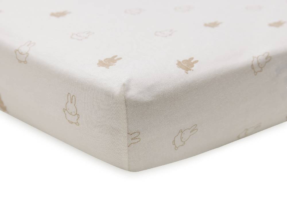 Jollein Spannbettlaken Jersey 40/50x80/90cm Happy Miffy Nougat Super Sparpreis