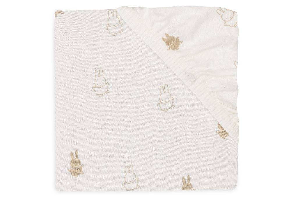 Jollein Spannbettlaken Jersey 40/50x80/90cm Happy Miffy Nougat Super Sparpreis