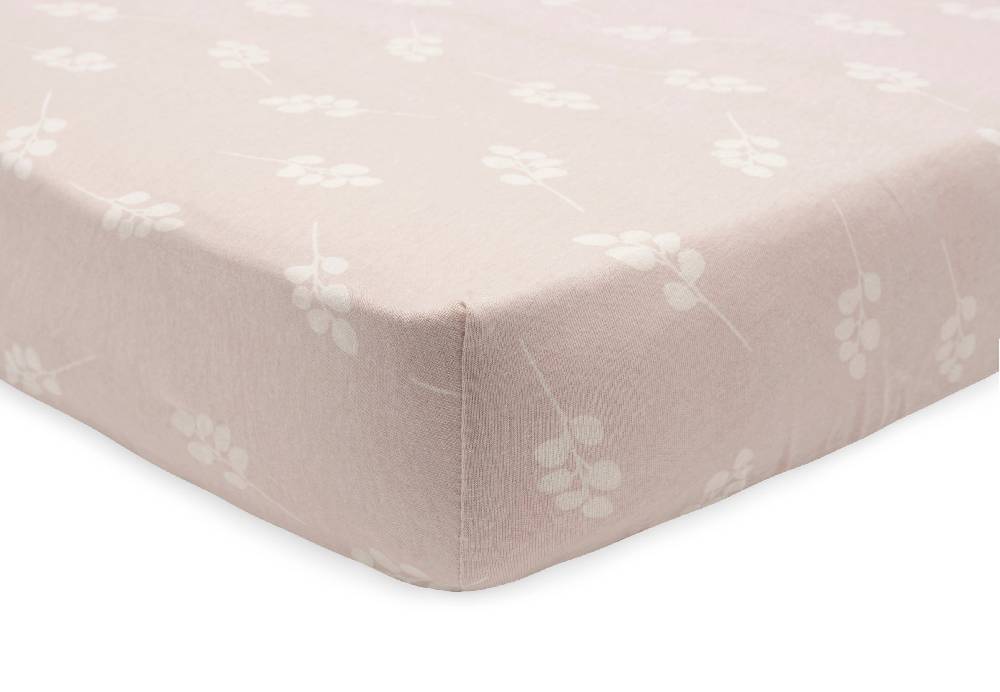 Jollein Spannbettlaken Jersey 70x140/75x150cm Twig Wild Rose Letzte 3 Tage