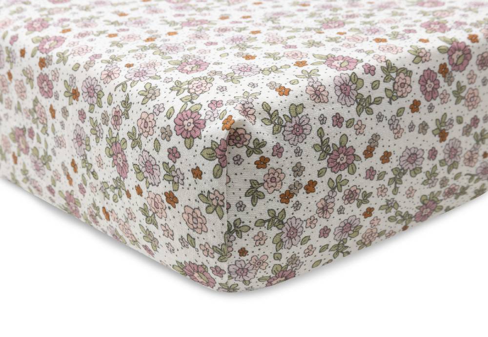 Jollein Spannbettlaken Jersey 60x120cm Retro Flowers Letzte 2 Tage
