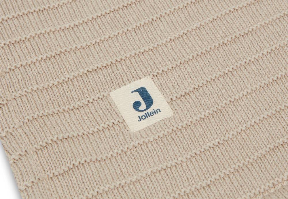 Jollein Decke Kinderbett 100x150cm Pure Knit Nougat/Velvet GOTS Nur noch ein Tag übrig