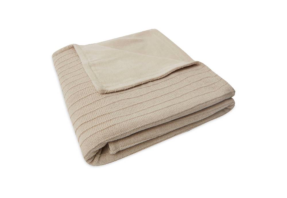 Jollein Decke Kinderbett 100x150cm Pure Knit Nougat/Velvet GOTS Nur noch ein Tag übrig