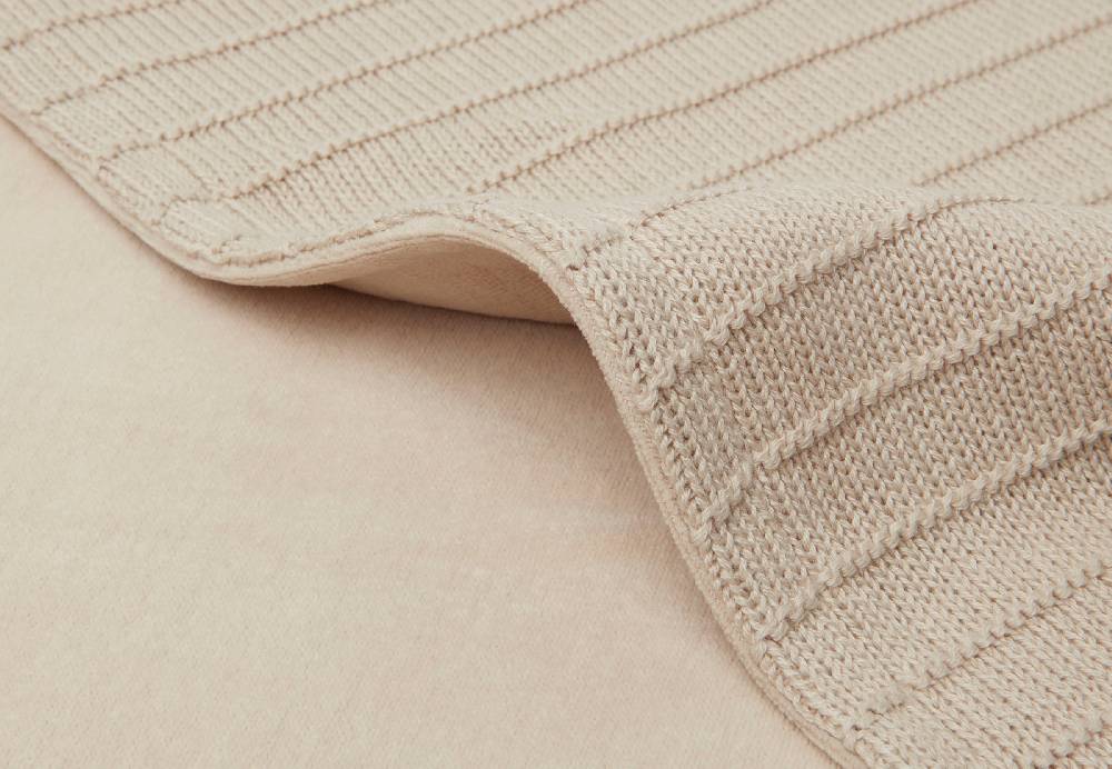 Jollein Decke Kinderbett 100x150cm Pure Knit Nougat/Velvet GOTS Nur noch ein Tag übrig