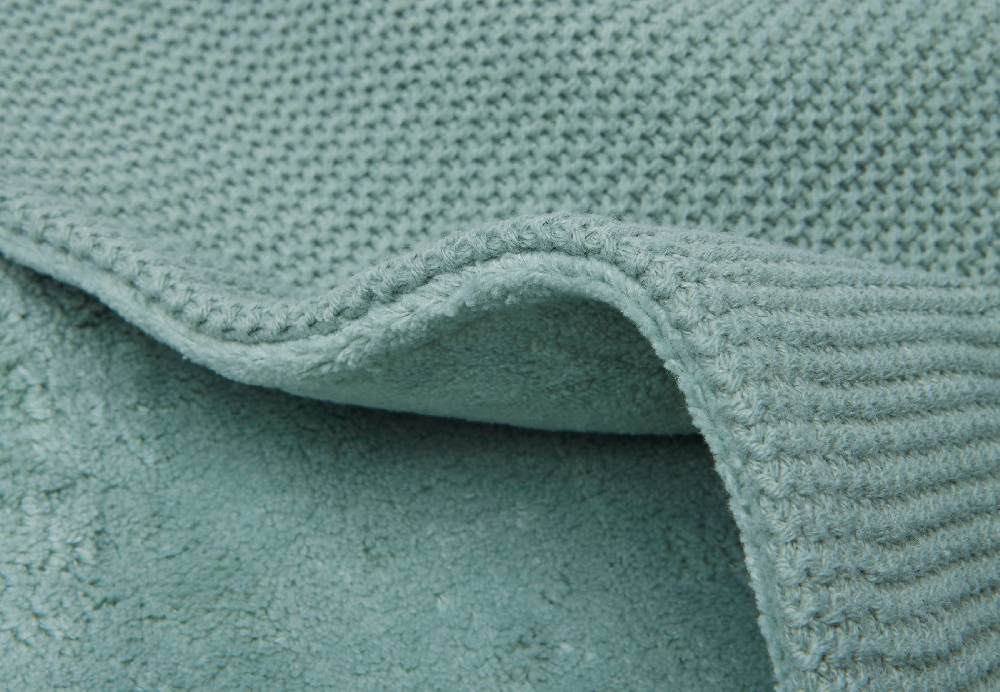 Jollein Decke Kinderbett 100x150cm Basic Knit Forest Green/Fleece Super Rabatt