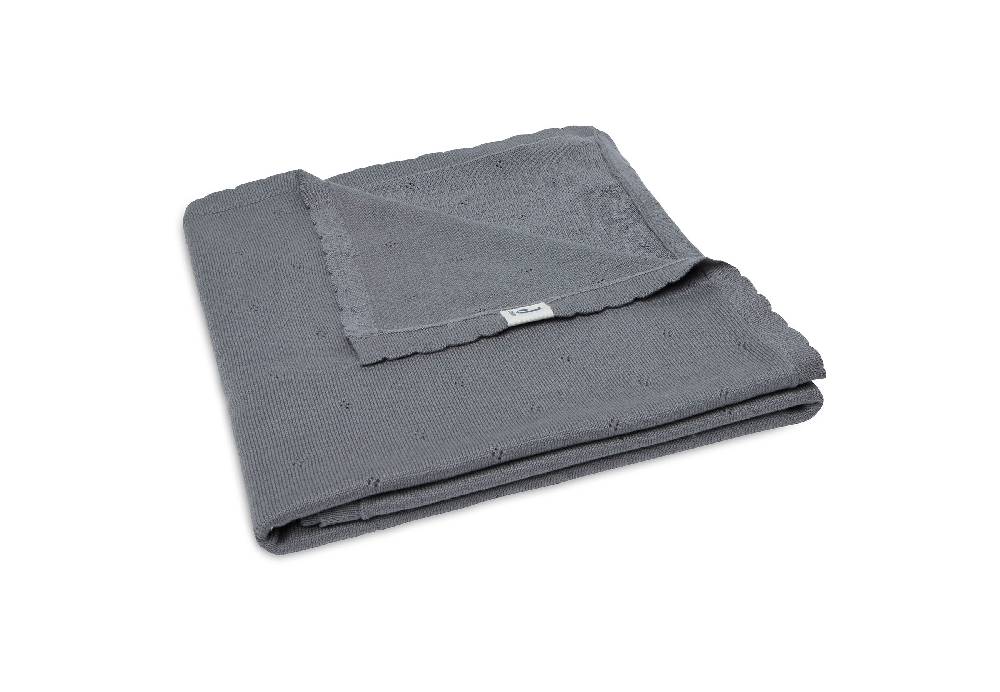 Jollein Decke Kinderbett 100x150cm Pointelle Storm Grey GOTS 50% Rabatt mit kostenlosem Versand