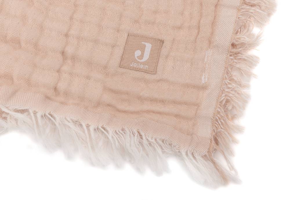 Jollein Deken Wiege 75x100cm Fringe Moonstone/Ivory GOTS Speichern exportieren