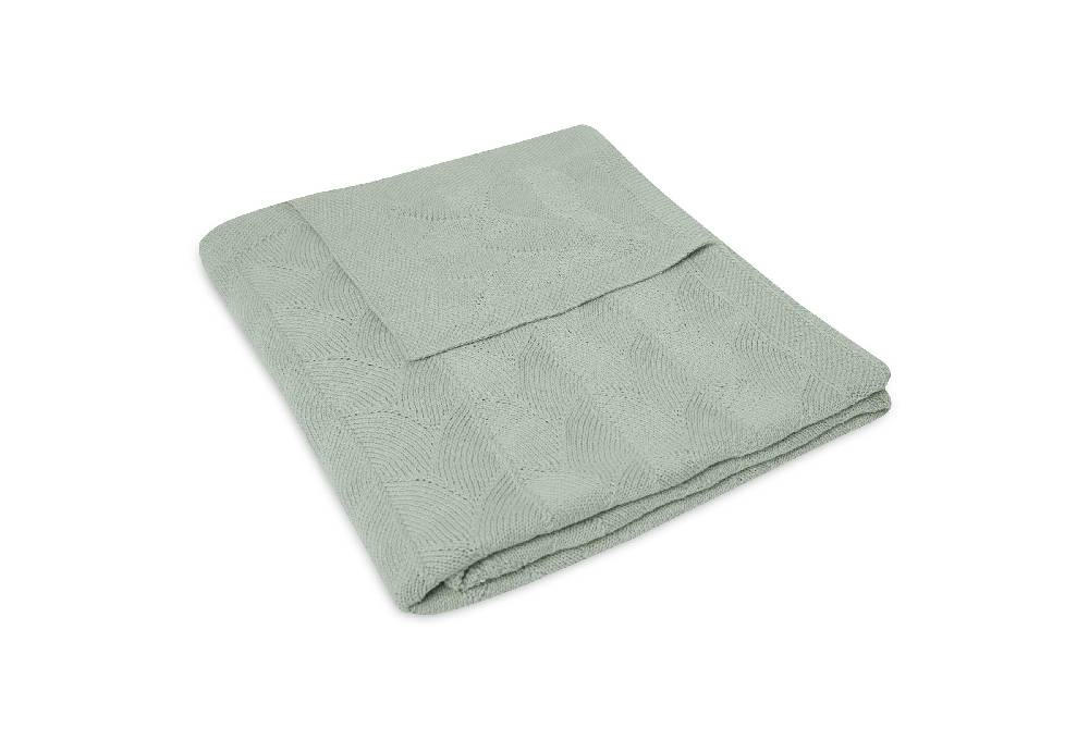Jollein Decke Kinderbett 100x150cm Shell Knit Sea Foam GOTS Verkauf