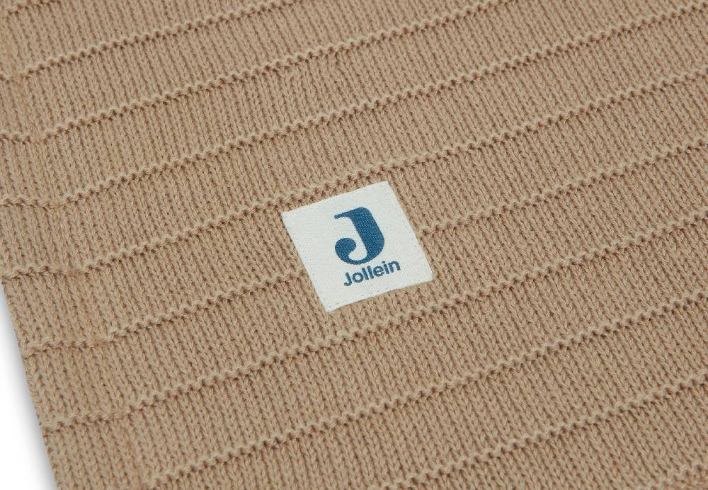 Jollein Decke Kinderbett 100x150cm Pure Knit Biscuit/Velvet GOTS Angebote