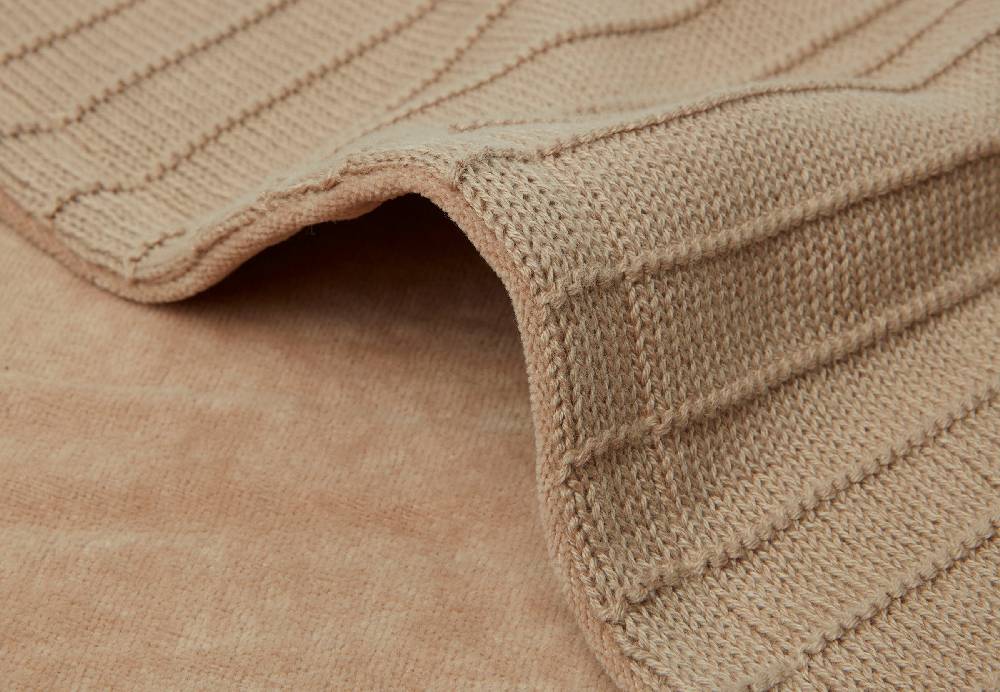 Jollein Decke Kinderbett 100x150cm Pure Knit Biscuit/Velvet GOTS Angebote