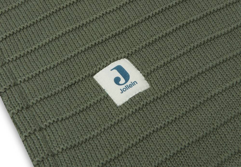 Jollein Decke Kinderbett 100x150cm Pure Knit Leaf Green/Velvet GOTS Hotsell