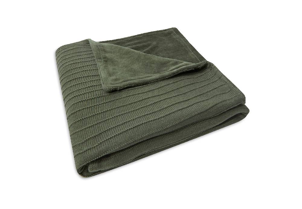 Jollein Decke Kinderbett 100x150cm Pure Knit Leaf Green/Velvet GOTS Hotsell