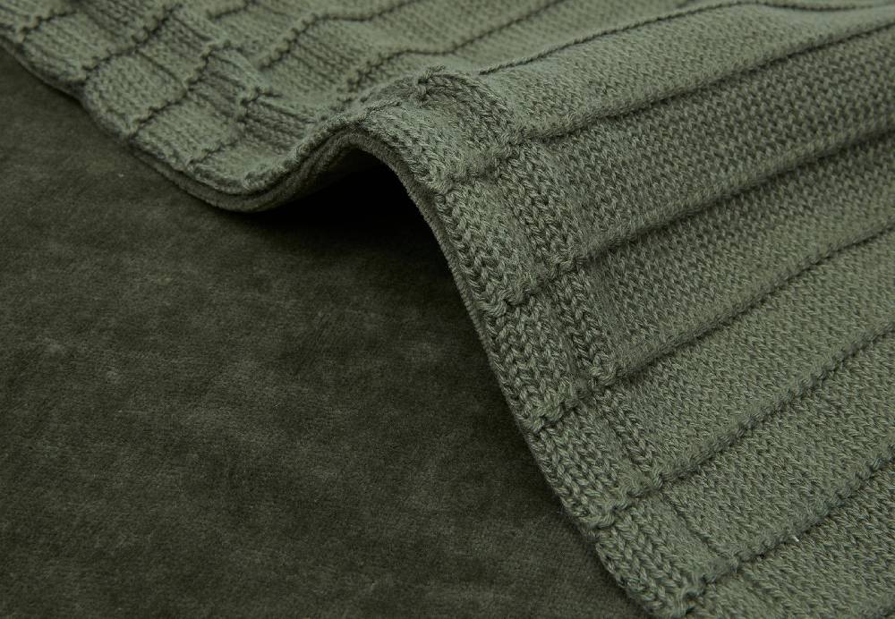 Jollein Decke Kinderbett 100x150cm Pure Knit Leaf Green/Velvet GOTS Hotsell