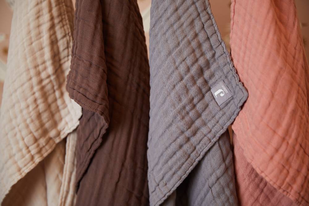Jollein Decke Kinderbett Wrinkled Cotton 120x120cm Chestnut Riesige Ersparnisse
