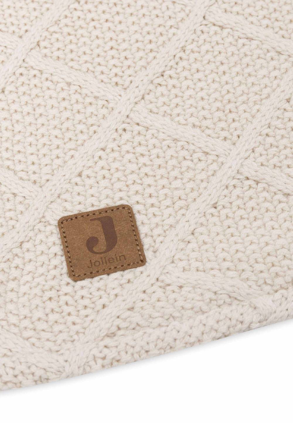 Jollein Decke Kinderbett 100x150cm Check Knit - Oatmeal/Teddy Fleece Letzter Tag