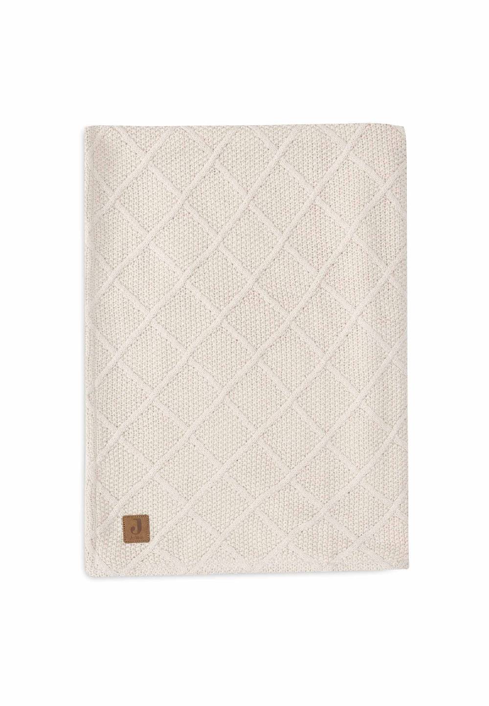 Jollein Decke Kinderbett 100x150cm Check Knit - Oatmeal/Teddy Fleece Letzter Tag