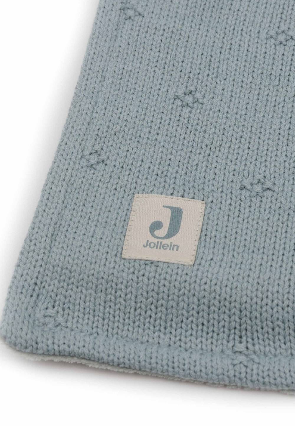Jollein Decke Kinderbett 100x150cm Cosy Knit - Sea Green/Velvet Zeitbegrenzte Promotion