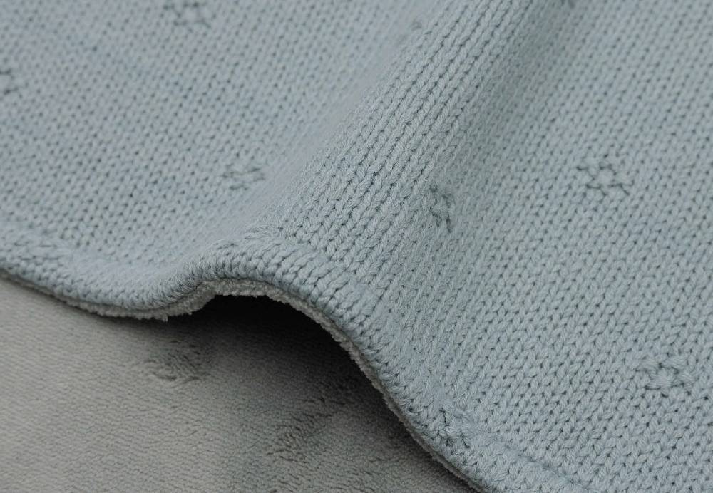 Jollein Decke Kinderbett 100x150cm Cosy Knit - Sea Green/Velvet Zeitbegrenzte Promotion