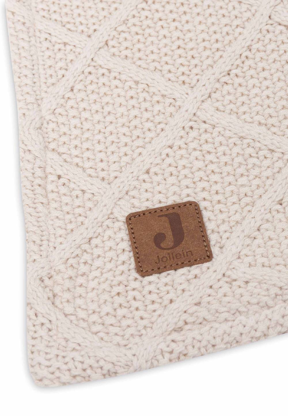 Jollein Decke Wiege 75x100cm Check Knit - Oatmeal/Teddy Fleece Nur für heute