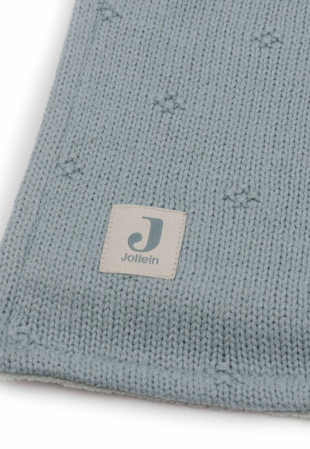 Jollein Decke Wiege 75x100cm Cosy Knit - Sea Green/Velvet Sonderangebot der Fabrik