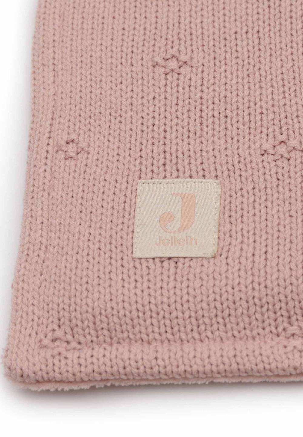 Jollein Decke Wiege 75x100cm Cosy Knit - Wild Rose/Velvet Vierteljährliche Förderung