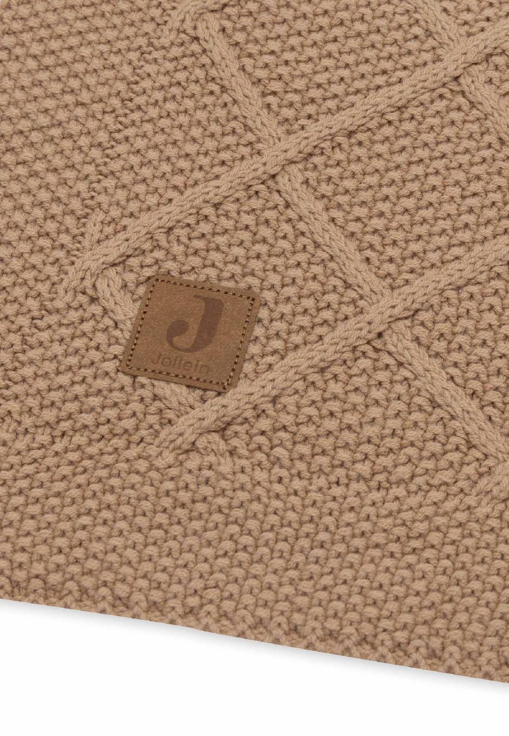 Jollein Decke Gitterbett 100x150cm Check Knit - Biscuit Discount Store für neue Produkte