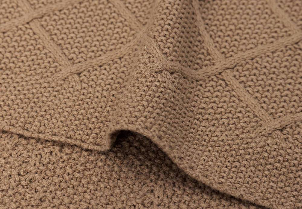 Jollein Decke Gitterbett 100x150cm Check Knit - Biscuit Discount Store für neue Produkte