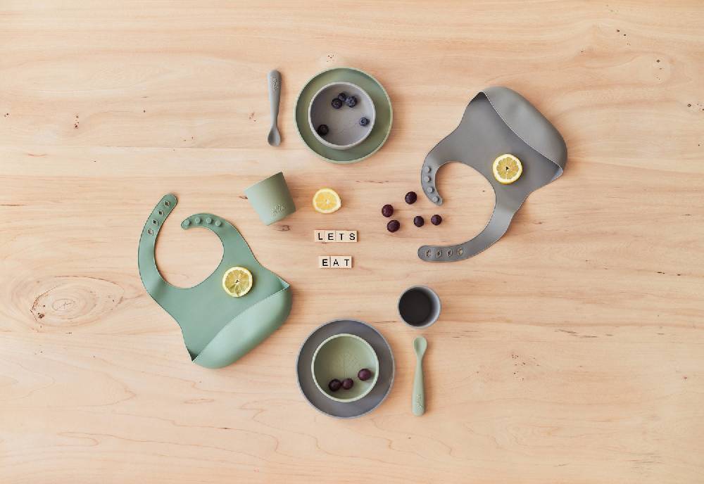 Jollein Lätzchen Siliconen Ash green Fabrikladen