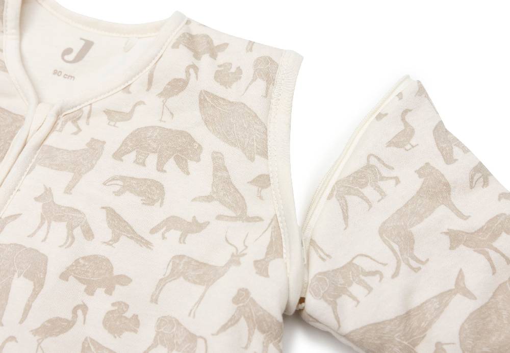 Jollein Schlafsack mit Abnehmbaren Ärmeln 90cm Animals Nougat Vatertagsangebot