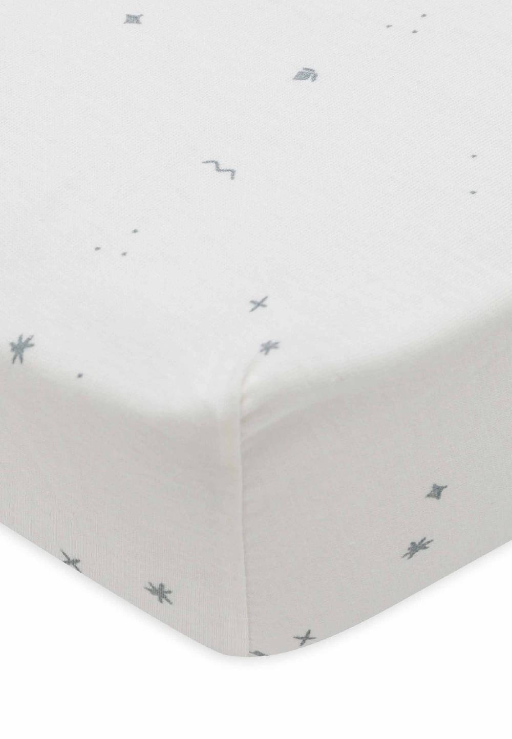Jollein Spannbettlaken Jersey 70/75x140/150cm Twinkling - Sea Green Sonderangebote