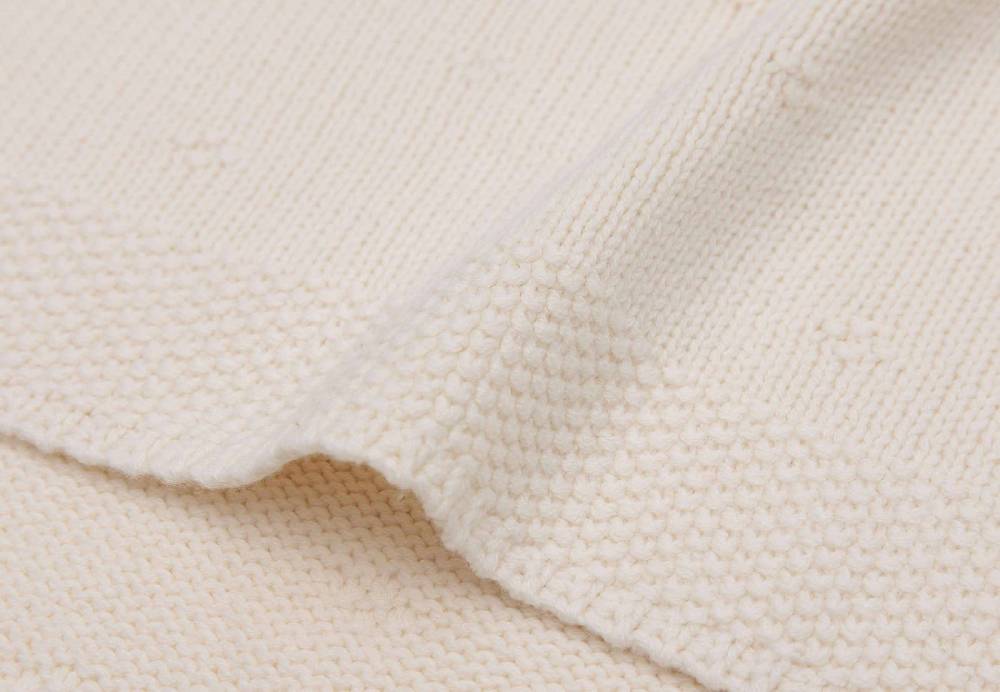 Jollein Decke Kinderbett 100x150cm Cosy Knit - Ivory Sonderangebot der Fabrik