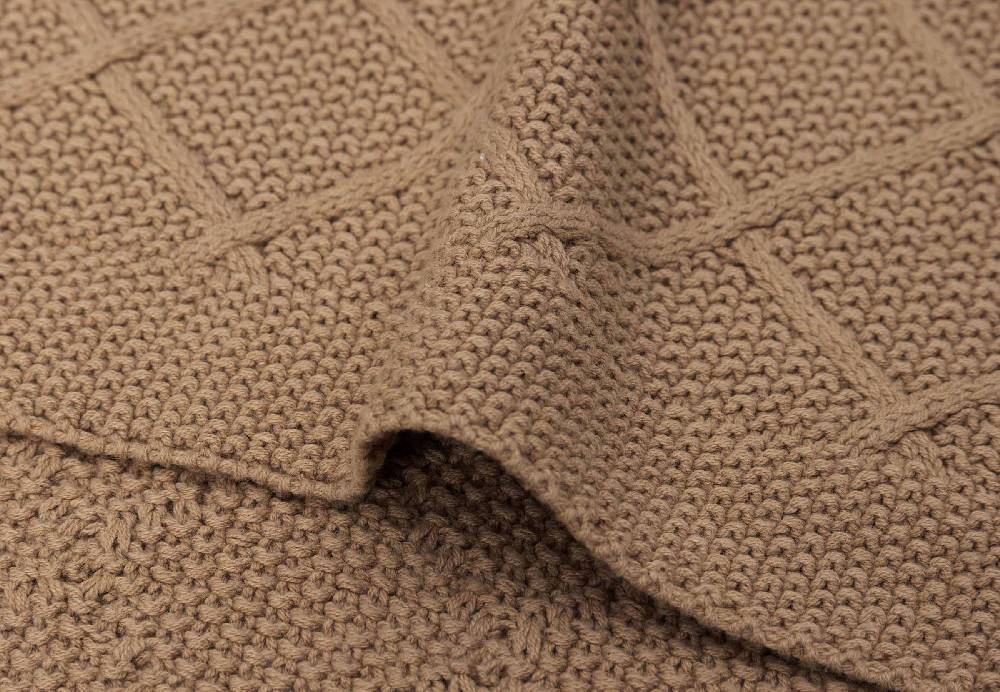 Jollein Decke Wiege 75x100cm Check Knit - Biscuit Vierteljährliche Förderung