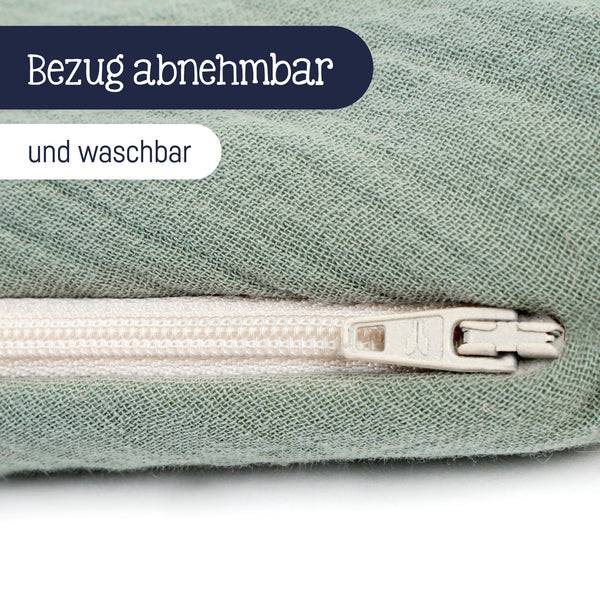 Julius Zöllner Stillkissen aus Baumwollmusselin, grün Letzte 3 Tage