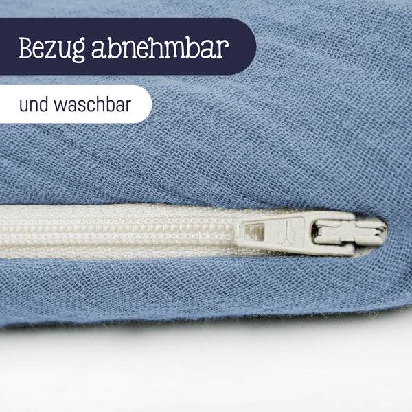 Julius Zöllner Stillkissen aus Baumwollmusselin, blau Nur für heute