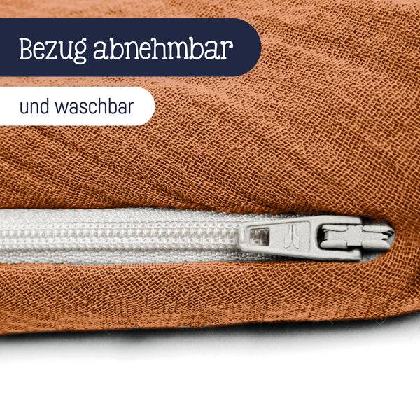 Julius Zöllner Stillkissen aus Baumwollmusselin, rost Discount Store für neue Produkte