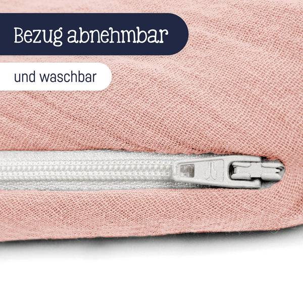 Julius Zöllner Stillkissen aus Baumwollmusselin, dusty rose Super Rabatt