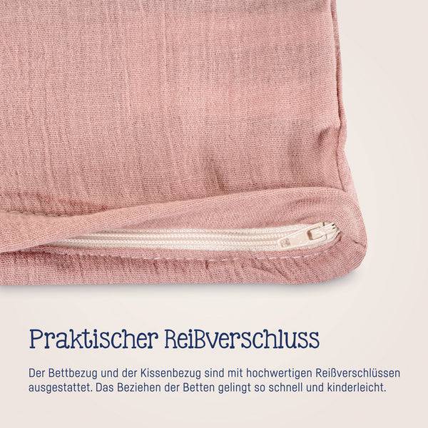 Julius Zöllner Bettwäsche aus Baumwollmusselin, Dusty Rose 50% Rabatt mit kostenlosem Versand