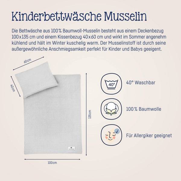 Julius Zöllner Bettwäsche aus Baumwollmusselin, Grau Clearance-Verkauf