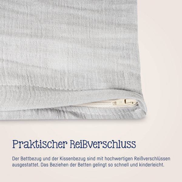 Julius Zöllner Bettwäsche aus Baumwollmusselin, Grau Clearance-Verkauf