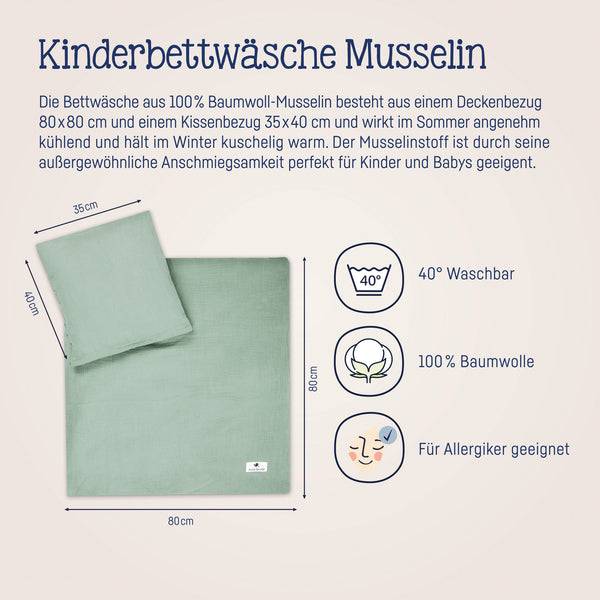 Julius Zöllner Bettwäsche aus Baumwollmusselin, Grün Kostenloser Versand international