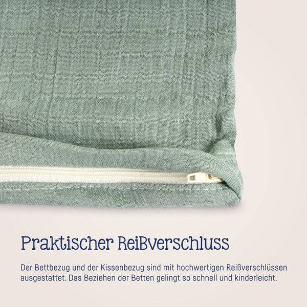 Julius Zöllner Bettwäsche aus Baumwollmusselin, Grün Kostenloser Versand international