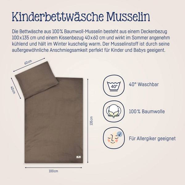 Julius Zöllner Bettwäsche aus Baumwollmusselin, Nougat Begrenzt auf 3 Tage