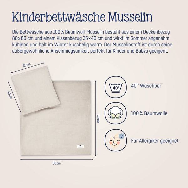Julius Zöllner Bettwäsche aus Baumwollmusselin, Sand Black Friday Preise