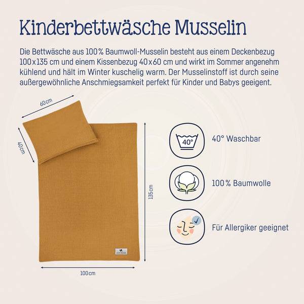Julius Zöllner Bettwäsche aus Baumwollmusselin, Zimt Im Verkauf