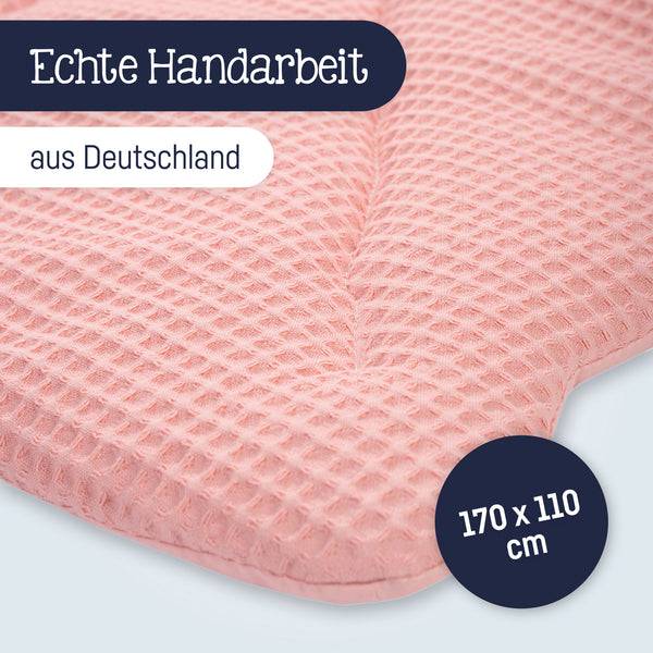 Julius Zöllner Krabbeldecke Blatt, Waffelpiqué Blush Schlussverkauf