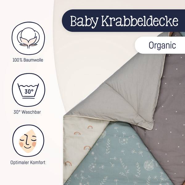 Julius Zöllner Krabbeldecke Organic, Patchwork Kostenloser Versand